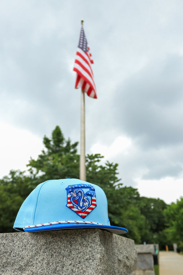 Gwinnett Stripers New Era 2025 4th of July Navy On-Field 59FIFTY Fitted Cap