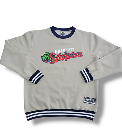 Gwinnett Stripers Official League Grey Crewneck Sweatshirt