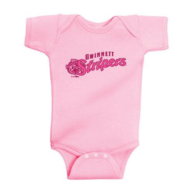 Gwinnett Stripers Bimm Ridder Infant Primary Logo Creeper Onesie- Pink